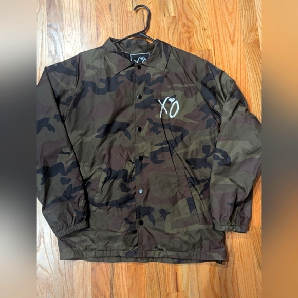 The Weeknd Jacket Windbreaker Camo Yellow Hands Rare 2017 Medium Official Merch - Picture 2 of 7